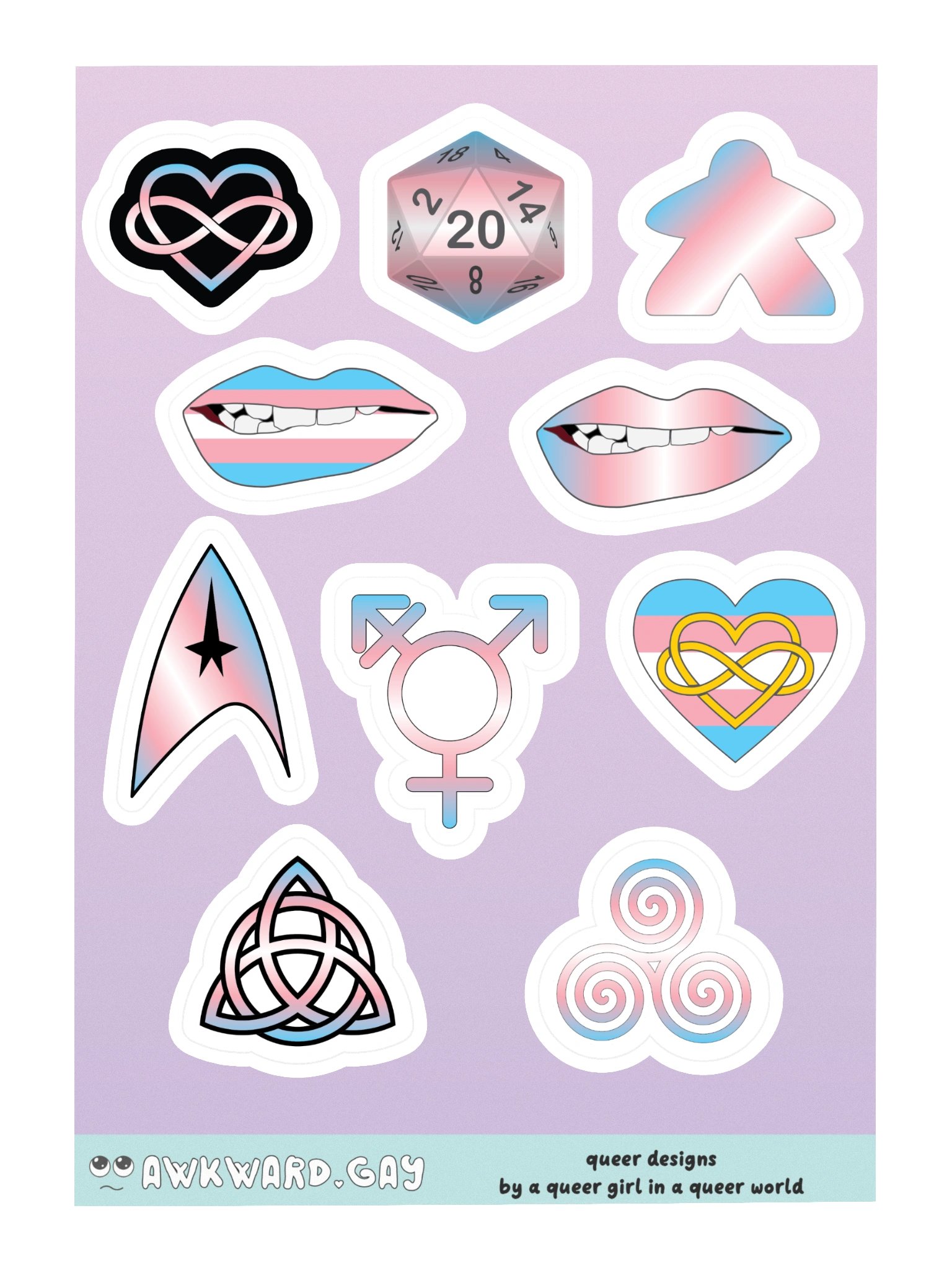Trans Pride Mixed Designs Sticker Sheet product image (3)
