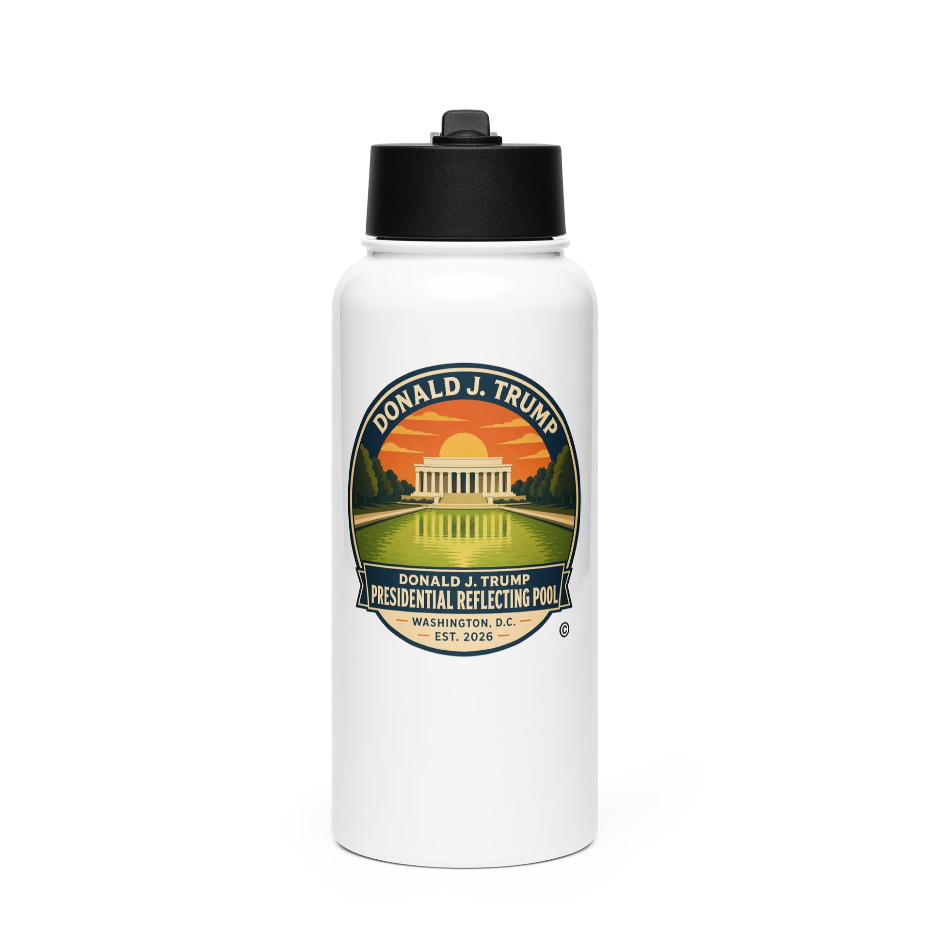Stainless Steel Water Bottle with a Straw Lid - Donald J. Trump Presidential Reflecting Pool™ product image (1)