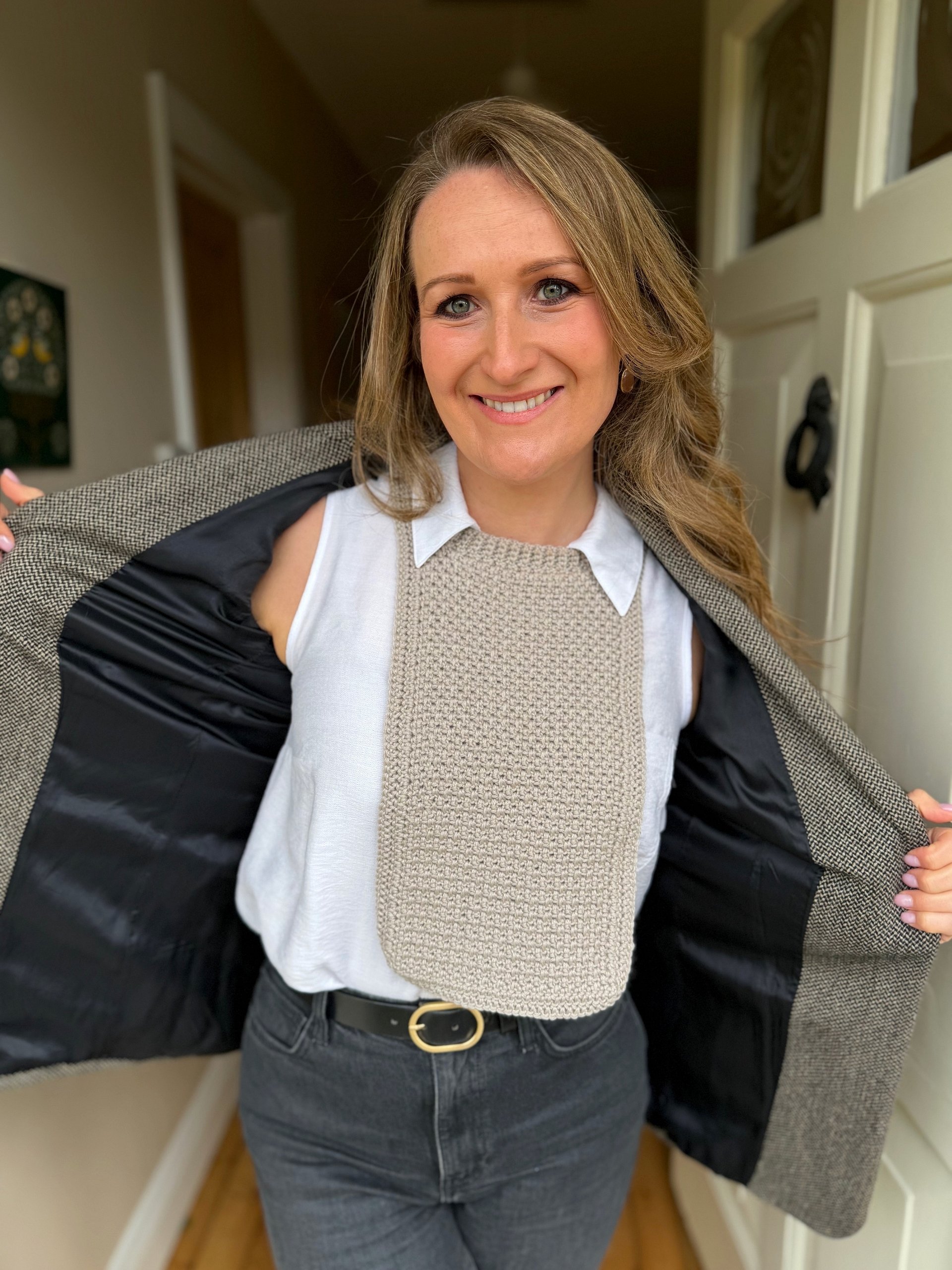 Herringbone Dickie Crochet Pattern - 3 neckline options! product image (1)