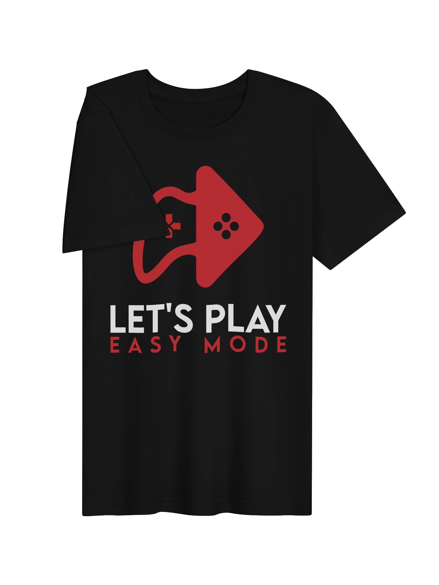 Let’s Play Easy Mode Classic Logo Unisex Super Soft Tee – Black product image (6)