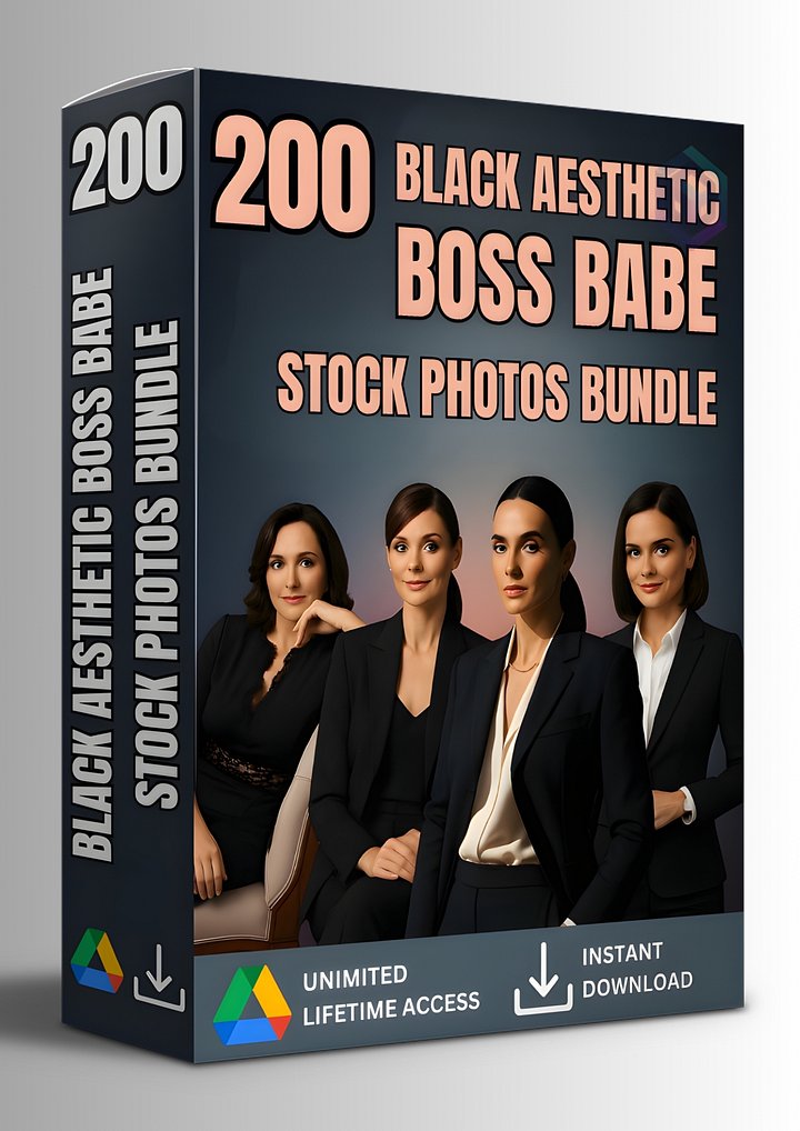 200 BLACK AESTHETIC BOSS BABE STOCK PHOTOS BUNDLE product image (1)