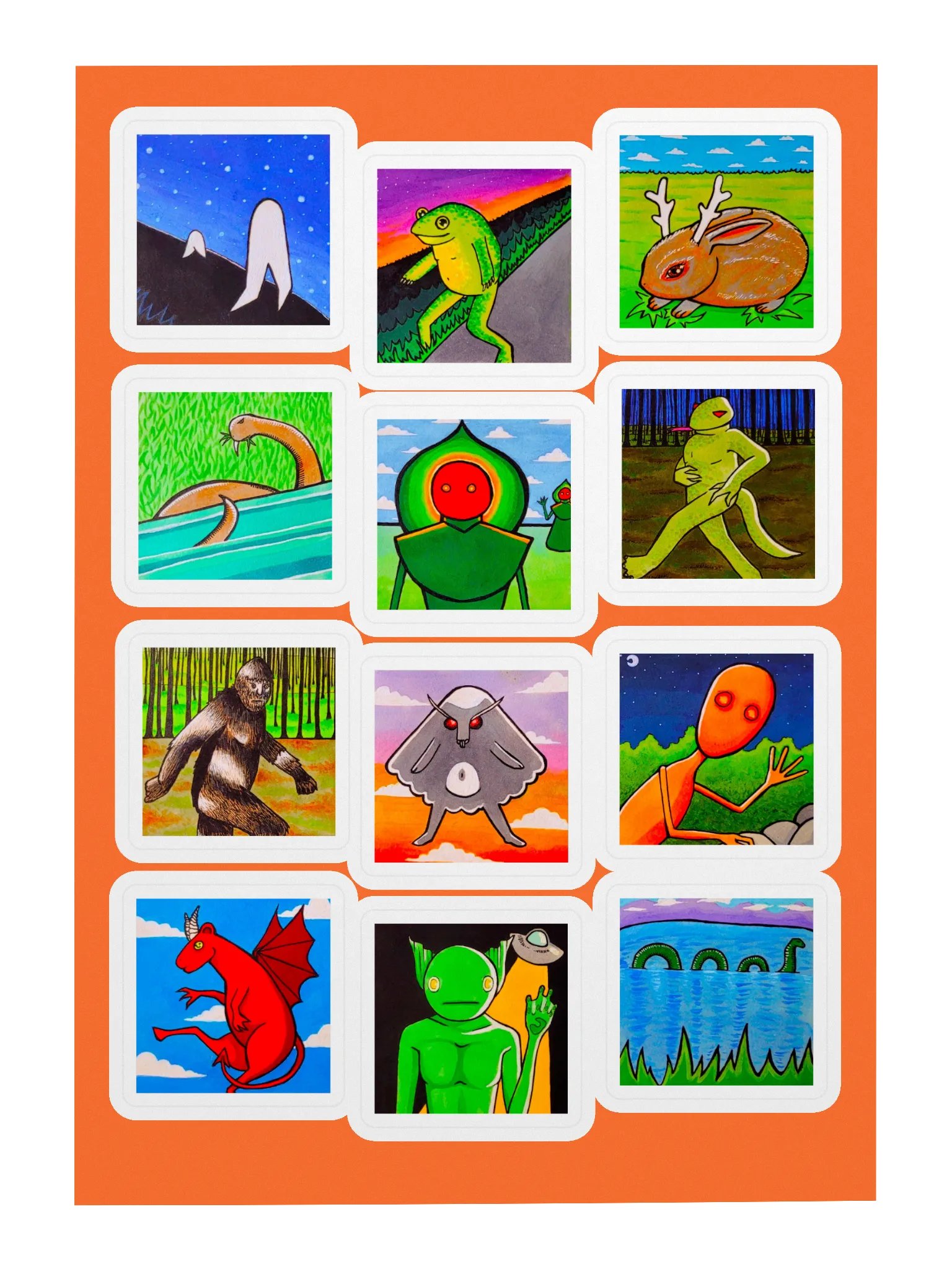 Cryptids individuals sticker sheet product image (3)