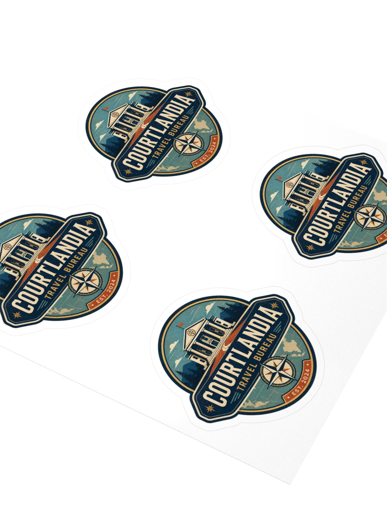 Courtlandia Travel Bureau Kiss Cut Stickers product image (3)