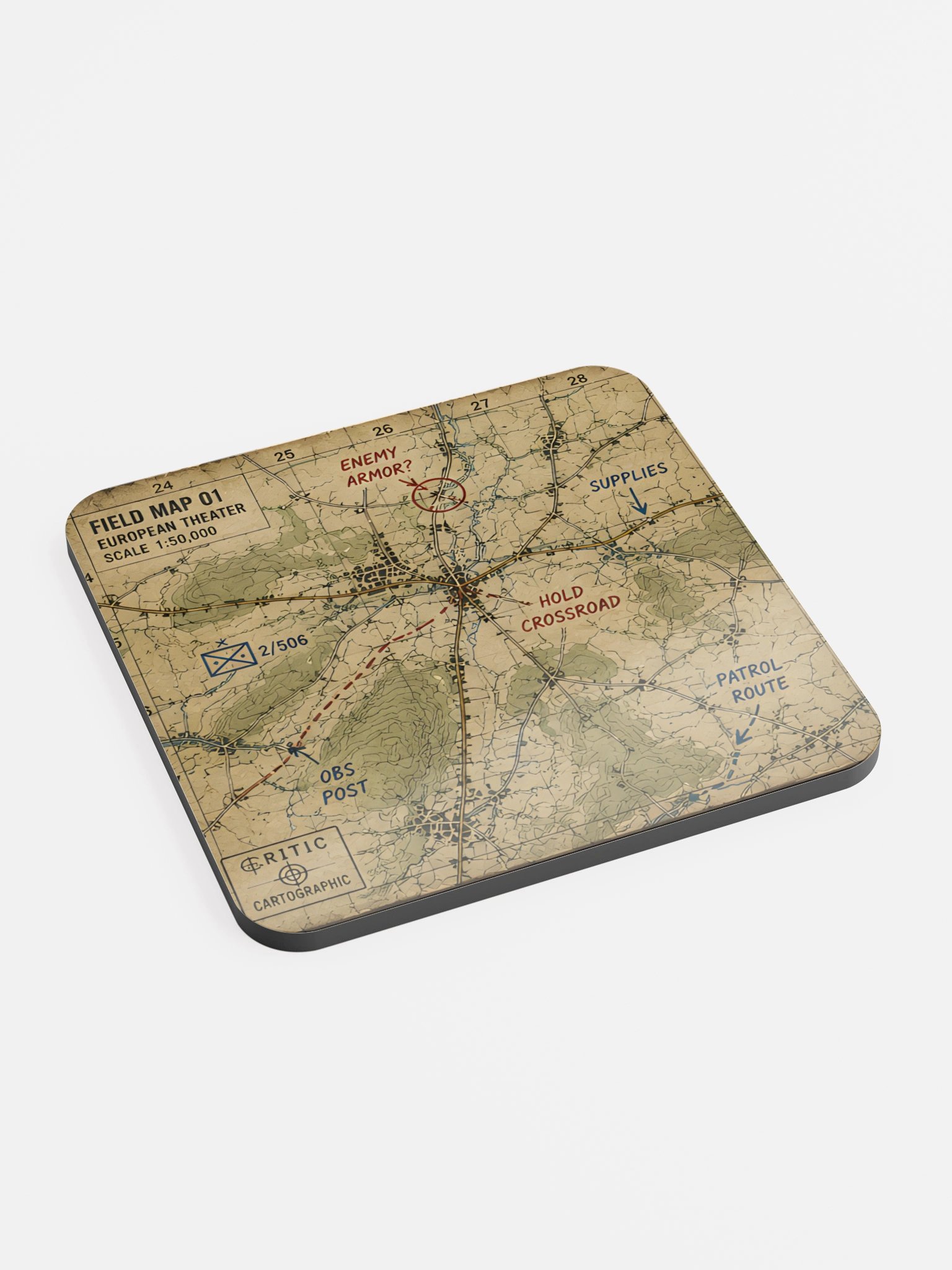 WWII Field Map – Tactical Coaster product image (2)