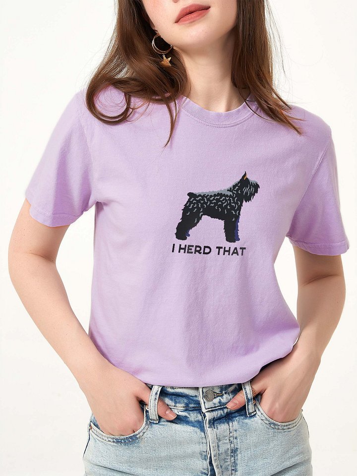 I Herd That T-Shirt(Embroidered) of a Bouvier des Flandres(Black, Cropped Ears) product image (2)