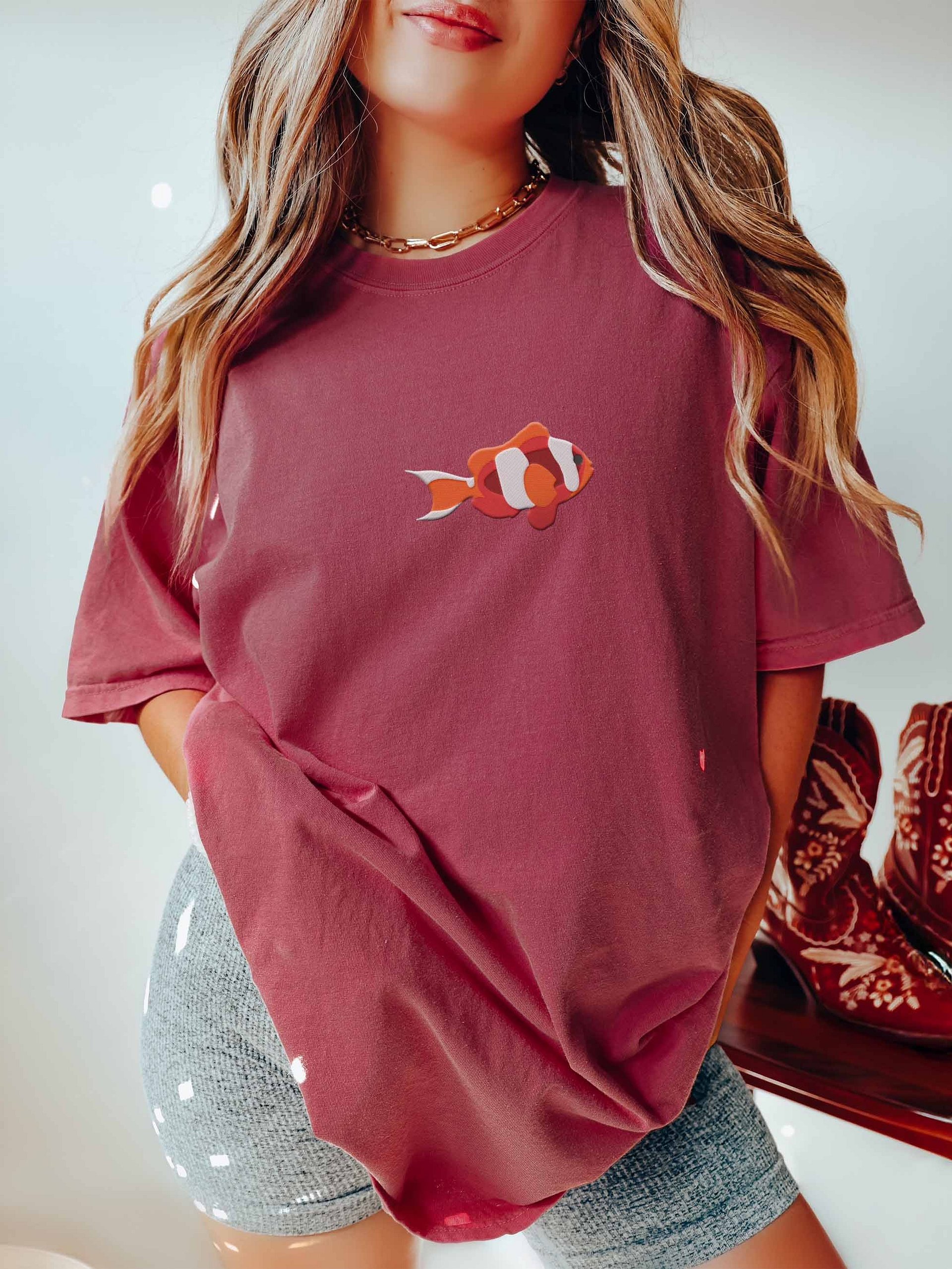 Madagascan Clownfish Embroidered Premium Shirt | Saltwater Reef Aquarium Fish & Marine Life Apparel product image (2)