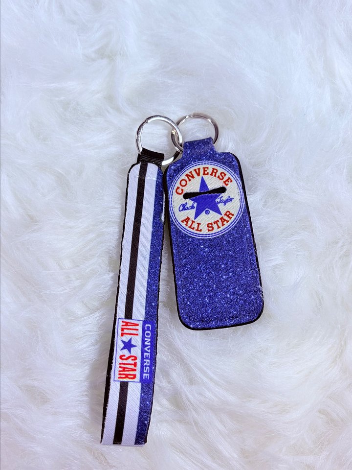 Blue Sparkle ConverseLip Balm Keychain Holder product image (1)