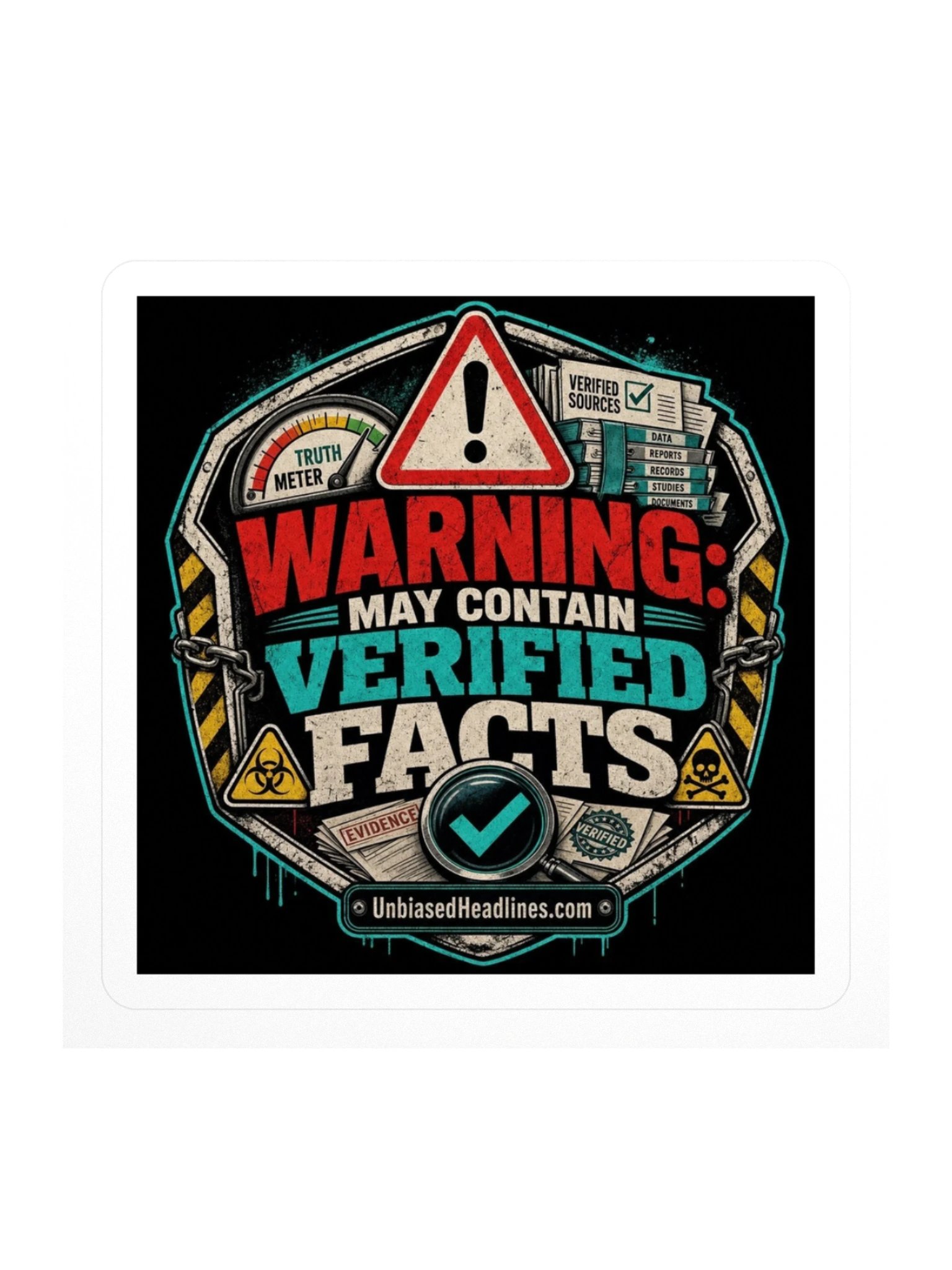 Warning: May Contain Verified Facts Sticker product image (1)
