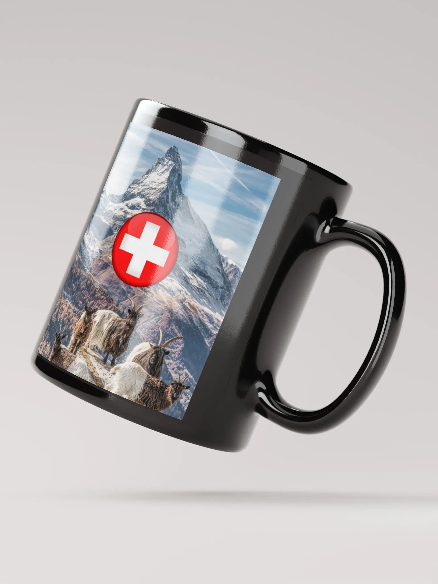 Blackneck goats with a swiss flag product image (2)