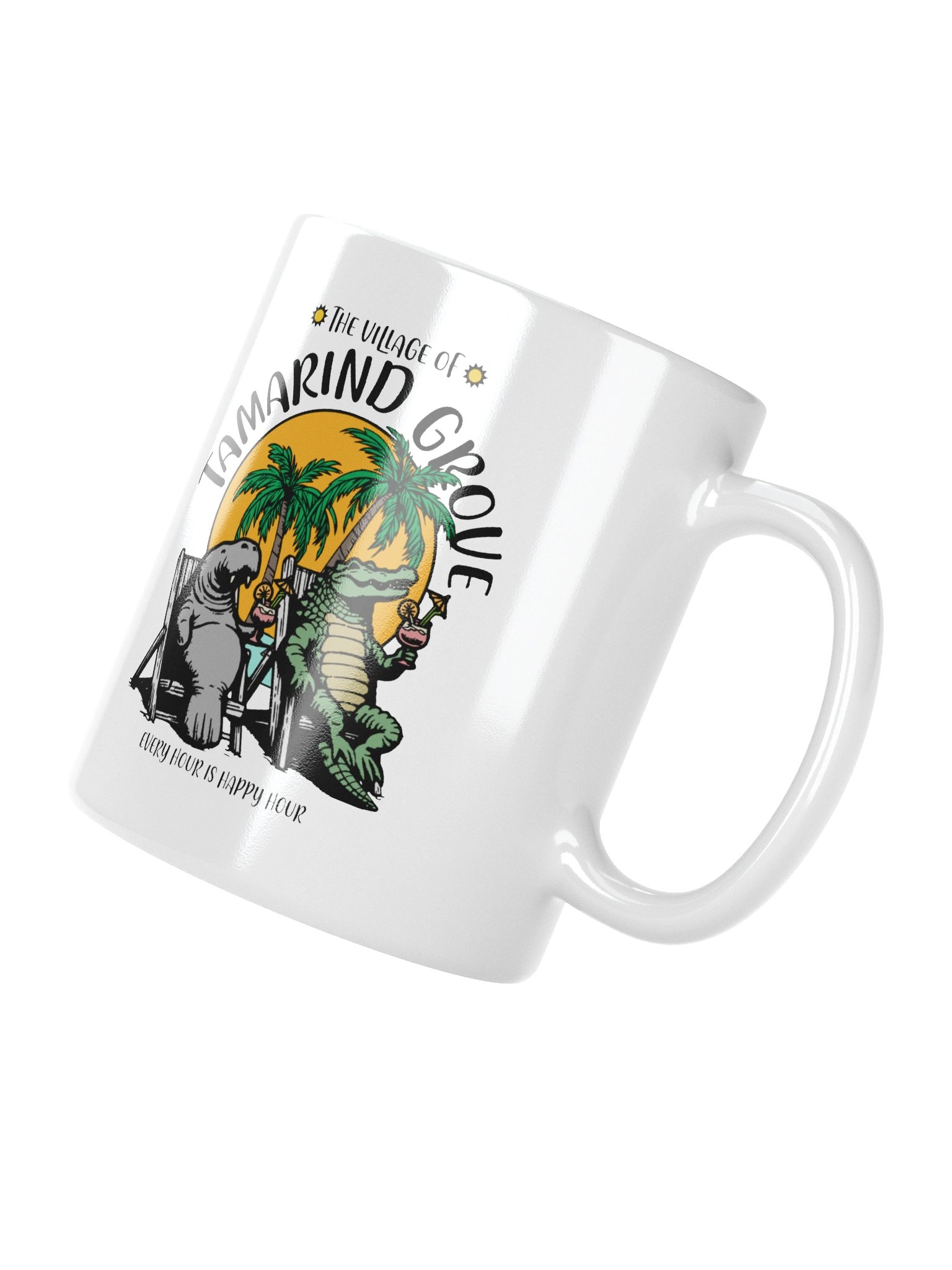 The Village of Tamarind Grove TV Florida USA Fun Manatee Alligator Design Coffee Mug product image (9)