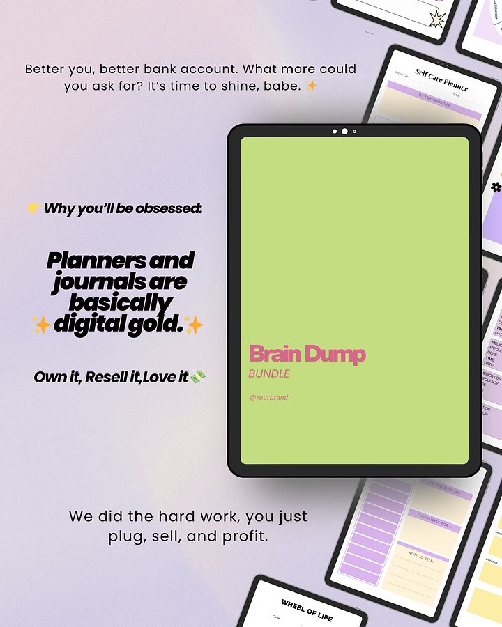 22 Self Care & Wellness Digital Planners Bundle | MRR PLR Bundle product image (2)
