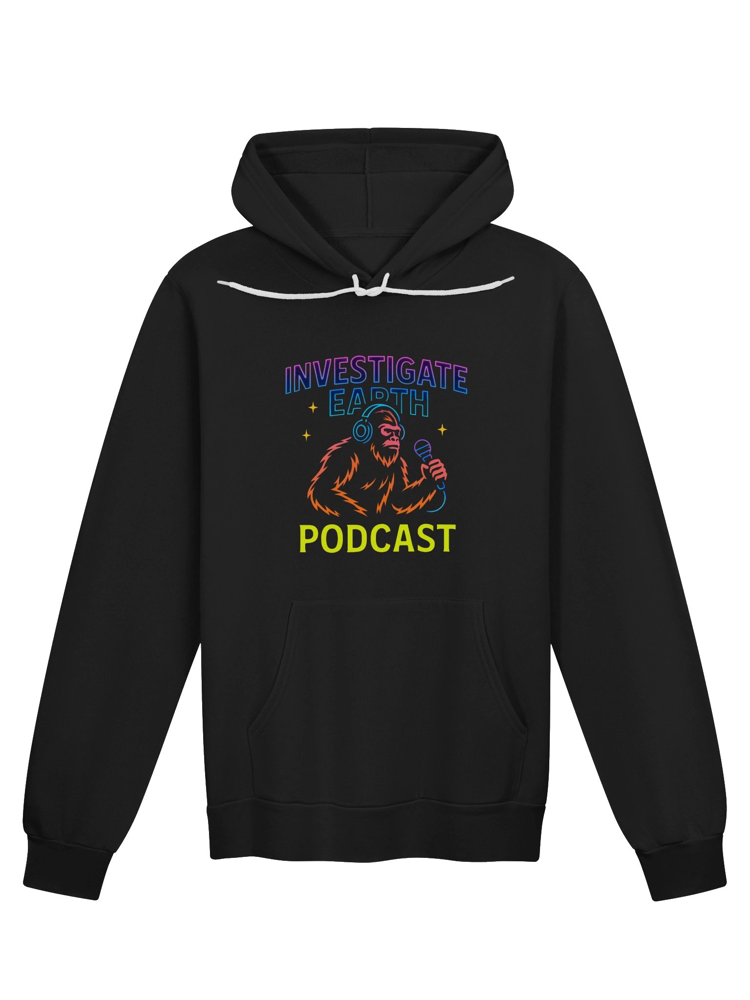 Neon Investigate Earth Bigfoot Podcast Hoodie product image (1)