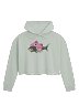 Manipulative Maws Front Logo Cropped Hoodie