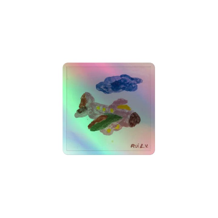 Kid Airplane (Kiss-Cut Holographic Sticker Sheet) product image (1)