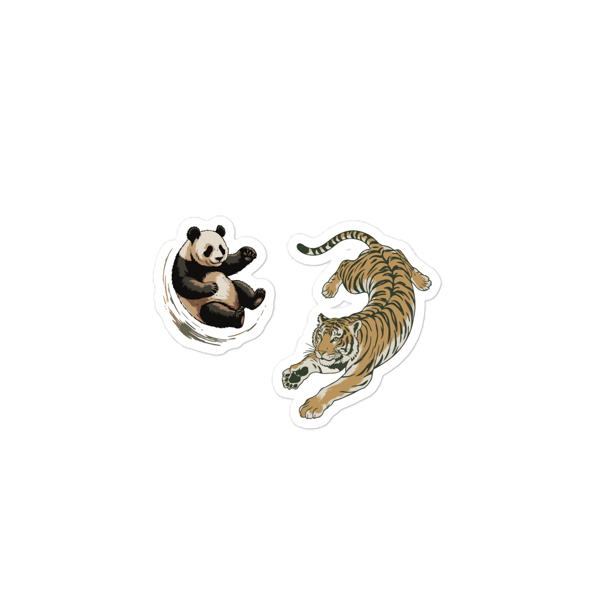 Panda & Tiger Die-Cut Sticker Duo product image (1)