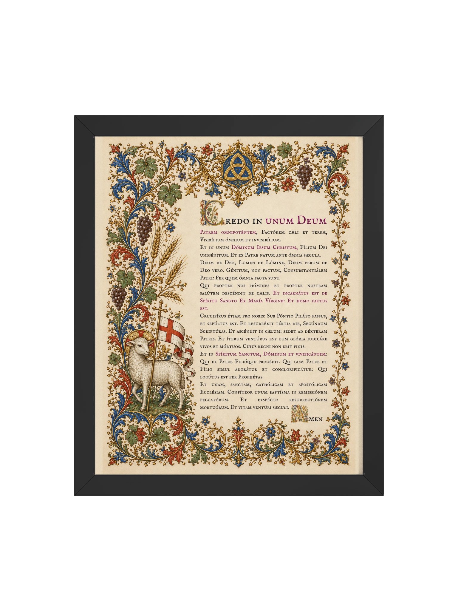 Credo in unum Deum: Illuminated Latin Nicene Creed – Framed Art Poster product image (7)
