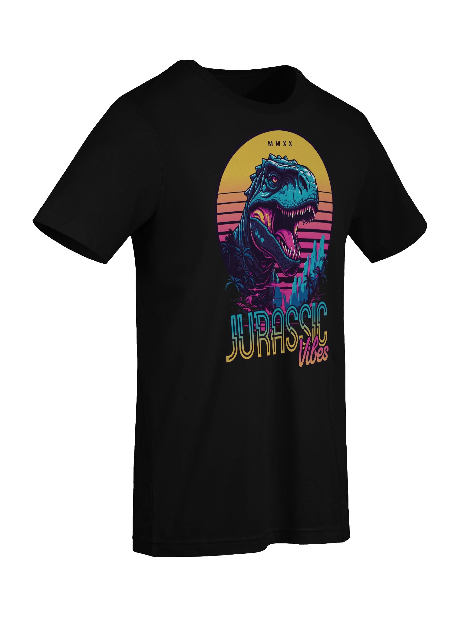 Jurassic Electric T-Rex Sunset Graphic Tee for Dinosaur Lovers product image (73)