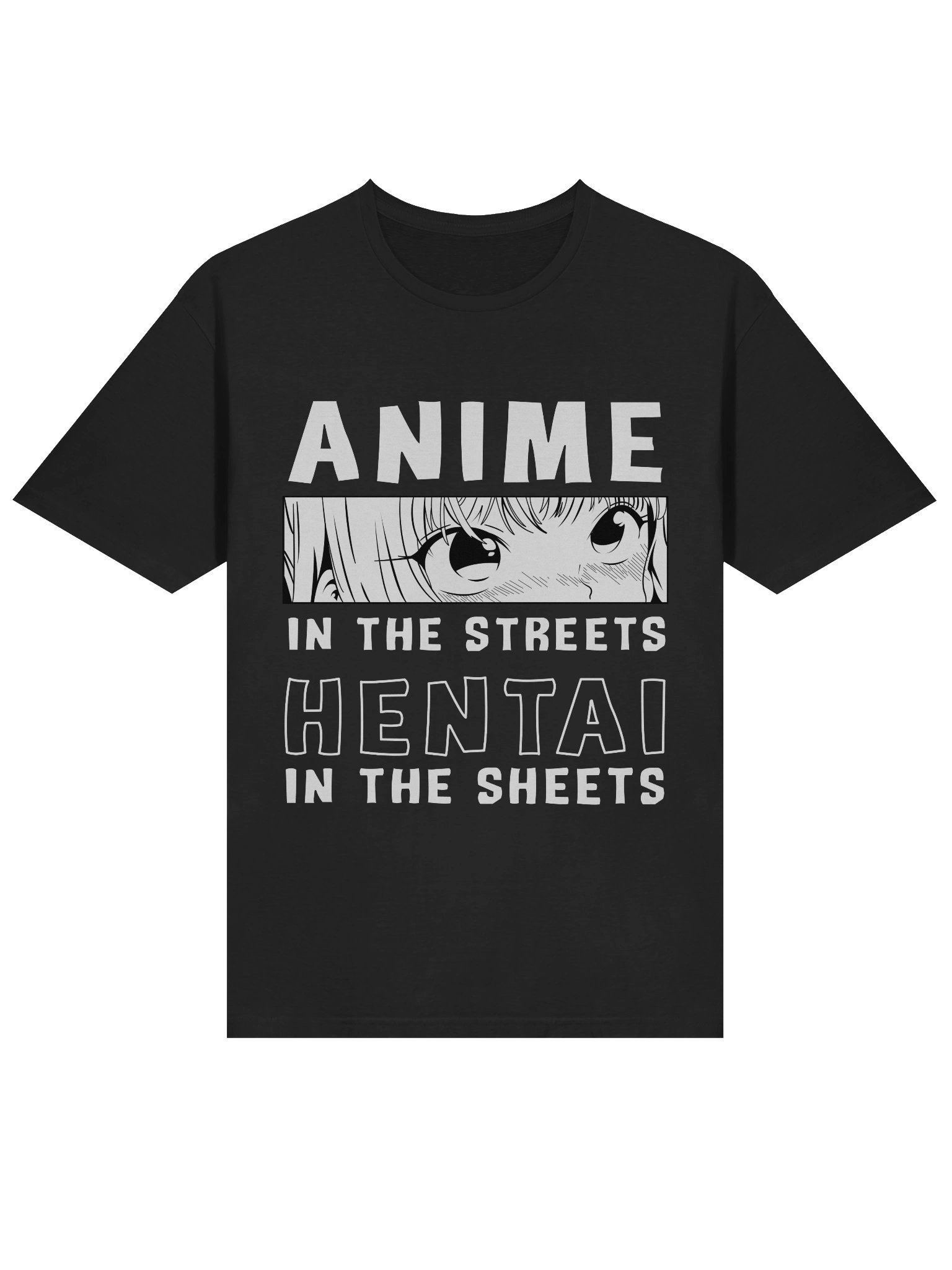 Anime Meme – Ahegao Waifu – Streets vs Sheets – Gildan Softstyle T-Shirt product image (2)