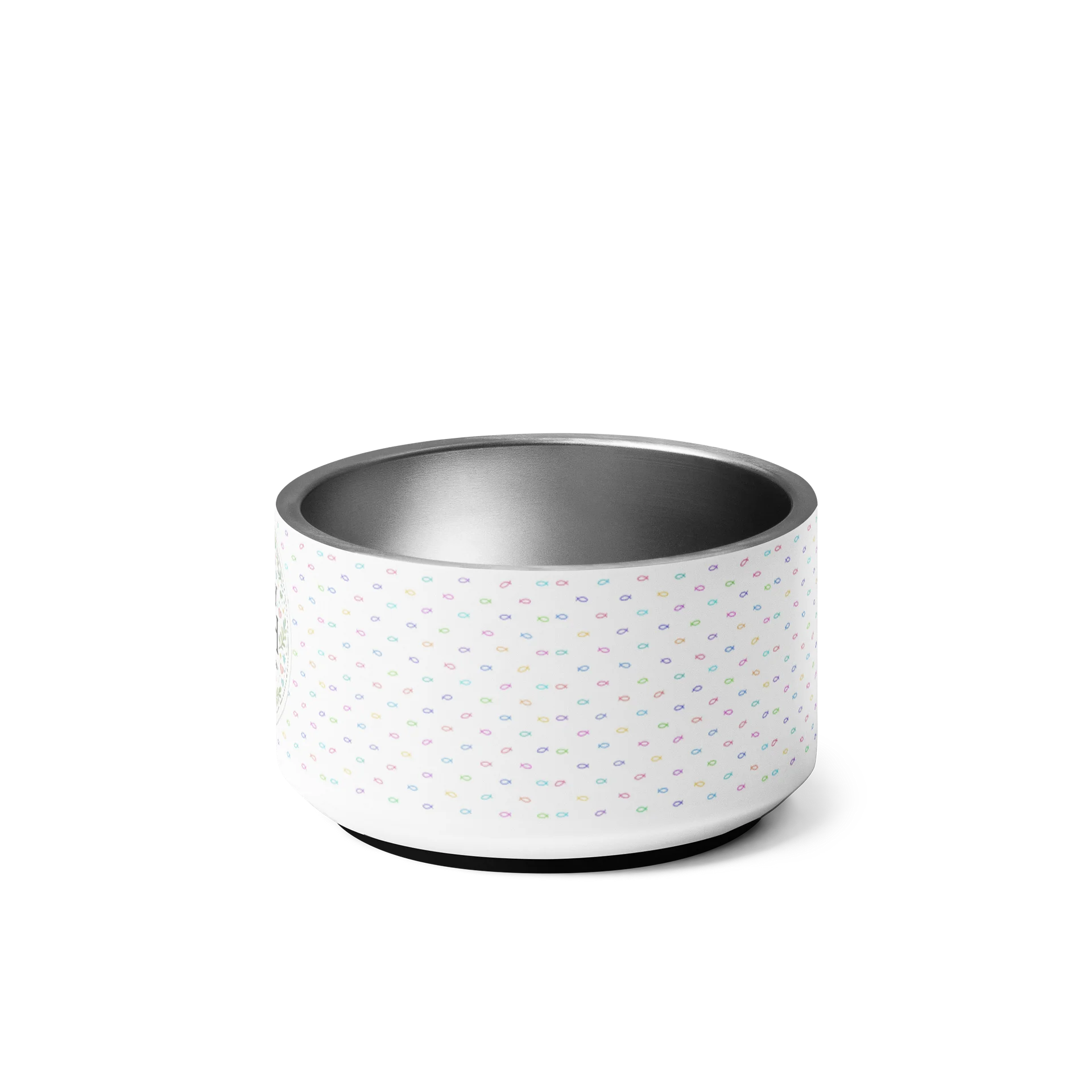 Walk by Faith Christian Dog Bowl – Pastel Ichthys Fish Pet Bowl product image (5)