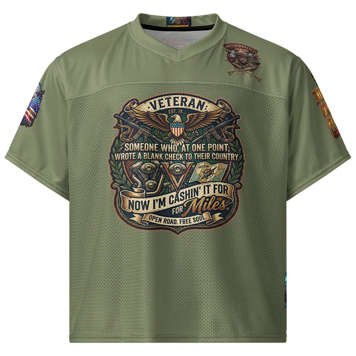 MötoGraffitti Veterans OD Green Football Jersey product image (1)