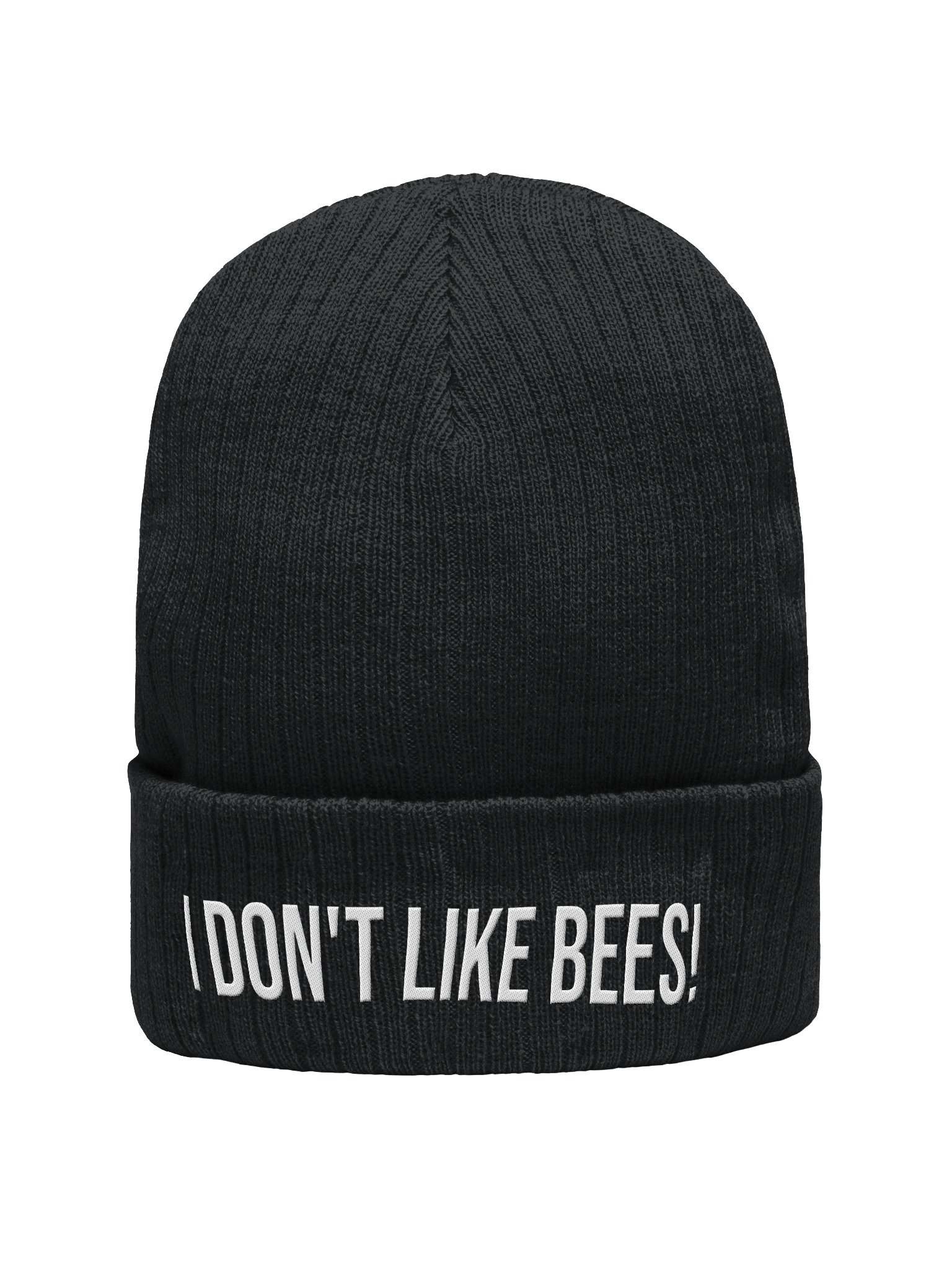 "I DON'T LIKE BEES!" Ribbed Knit Beanie product image (1)