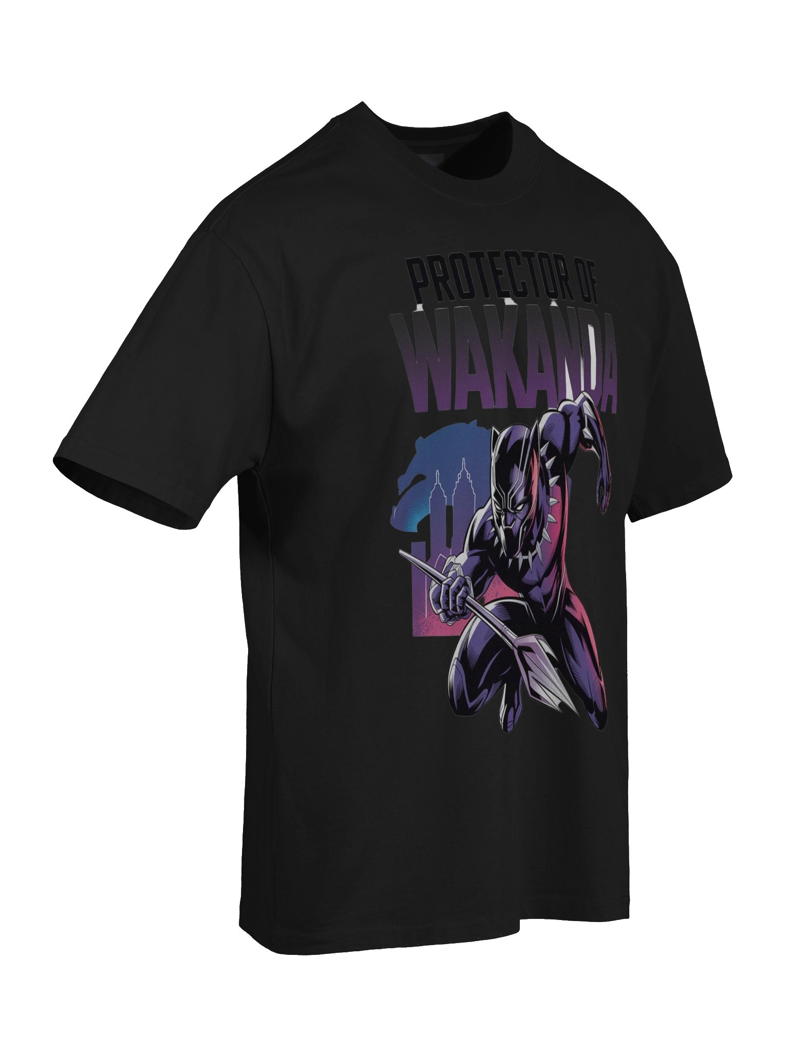 Black Panther Protector of Wakanda Oversized Faded T-Shirt – Vibranium Shadow Leap product image (8)