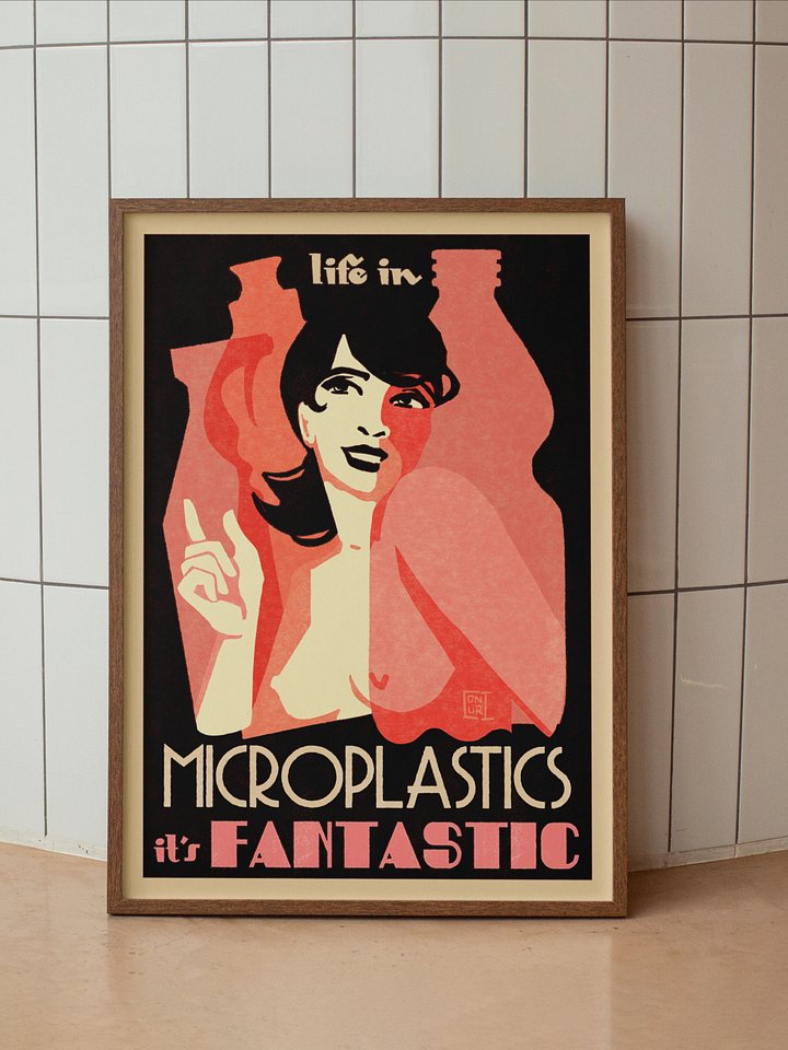 Life in Microplastics Retro Poster product image (1)