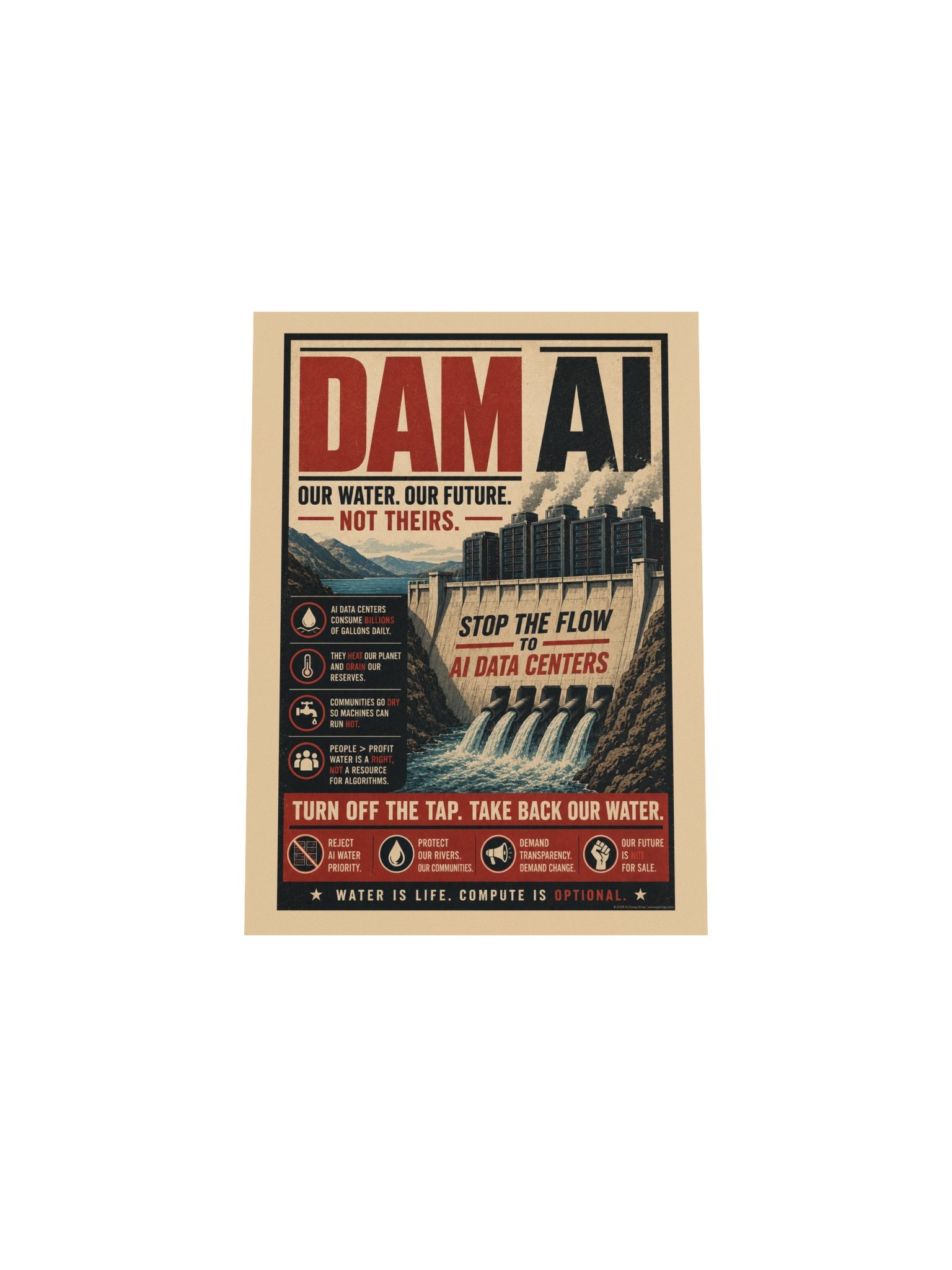 Dam AI – Dystopian Water Wars Resistance Poster product image (4)