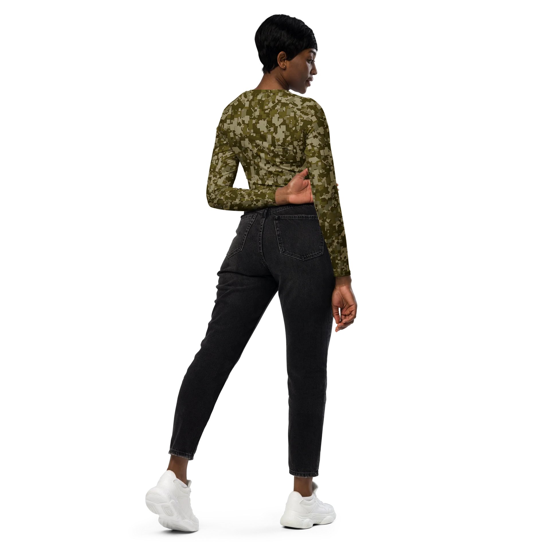 Pixelated Forest All-Over Print Crop Top product image (6)