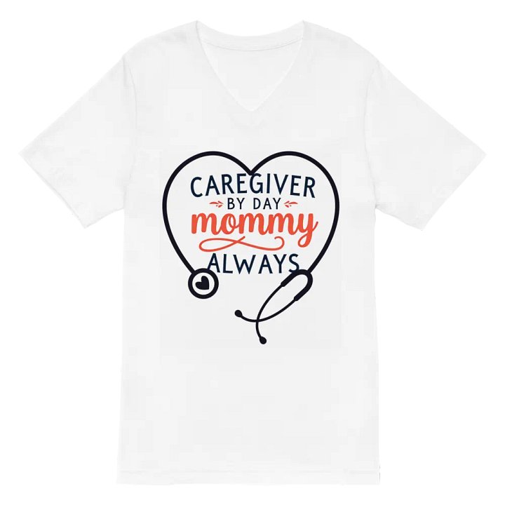 Mommy Always, Heart Stethoscope V-Neck Tee product image (2)