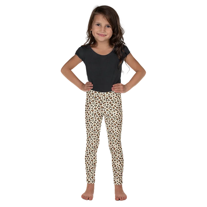 Bold Brown Leopard Skin Print Kids Leggings product image (1)