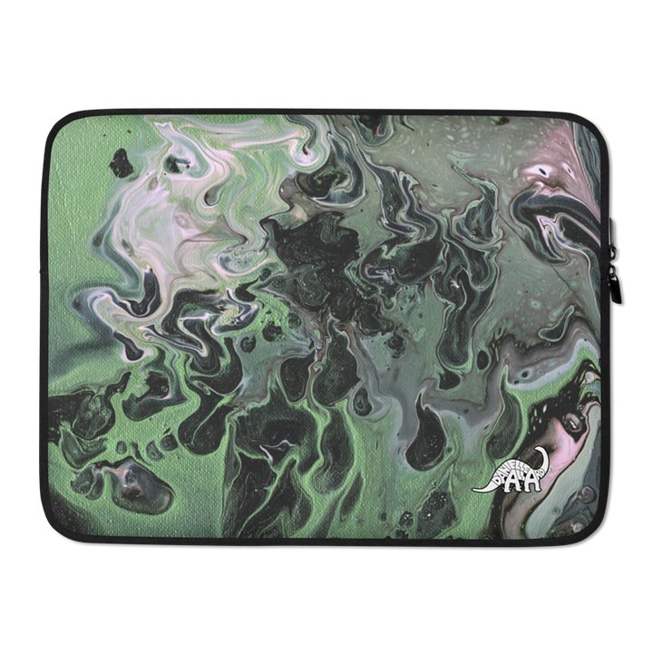 Metallic Green Fluid Acrylic Laptop Sleeve product image (2)