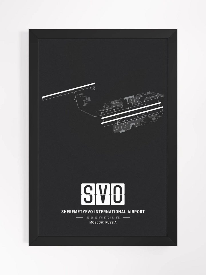 Framed Airport SVO Premium Map On Matt Paper product image (1)