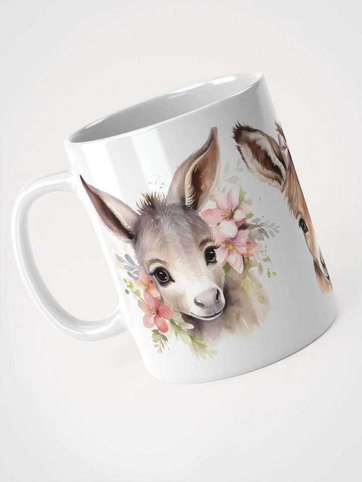 Floral Donkey Trio White Glossy Mug product image (2)