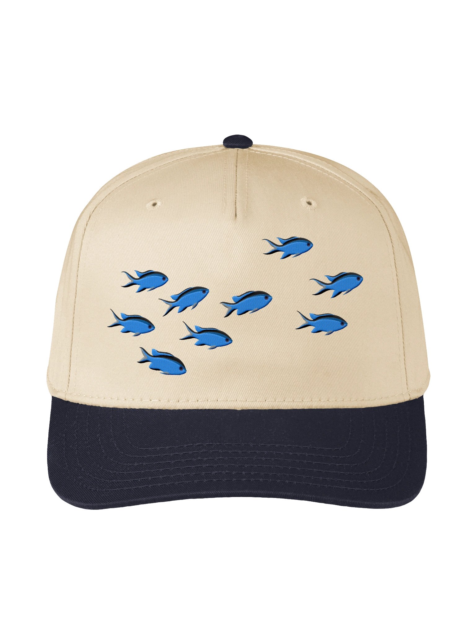 A School of Blue Chromis Embroidered Baseball Cap | Reef Fish Hat for Saltwater Aquarium Lovers product image (9)