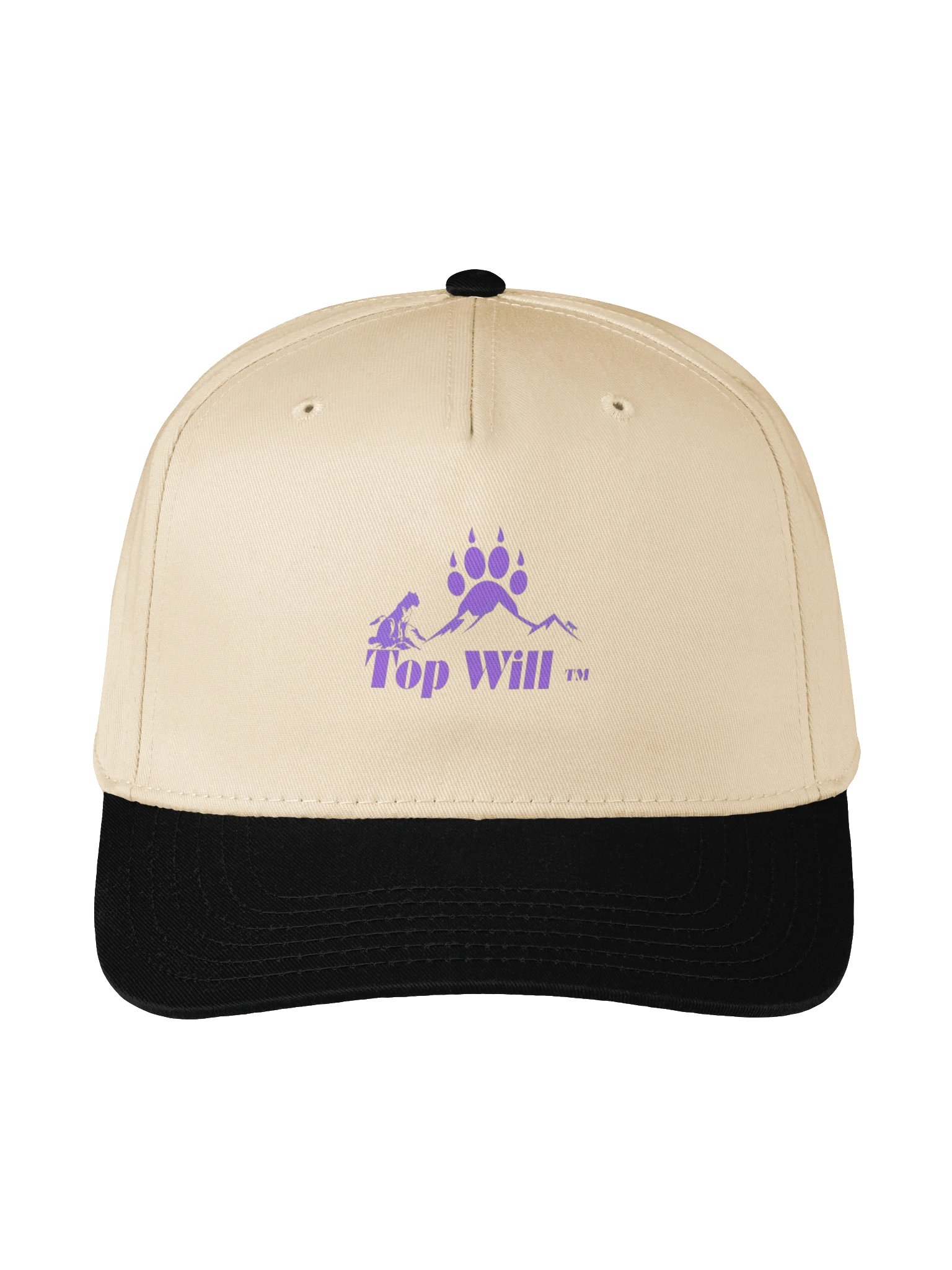 Top Will™ Cream & Purple Mid-Profile Baseball Cap product image (1)
