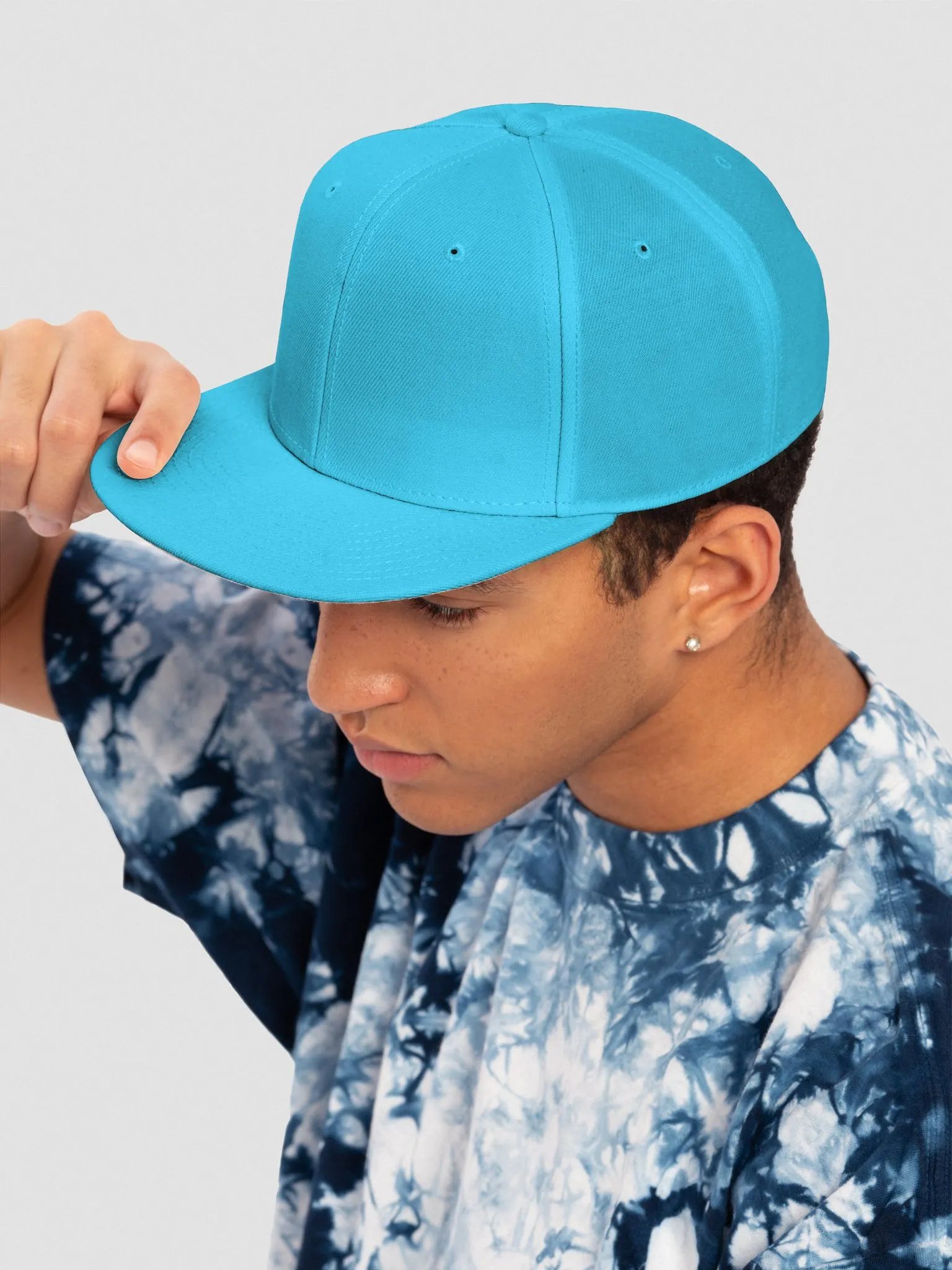 Wool Blend Snapback Cap with Embroidered Zenith Mountain Peak Design product image (7)