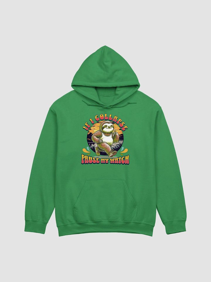 If I Collapse Pause My Watch Runner Sloth Sunset Hoodie product image (1)