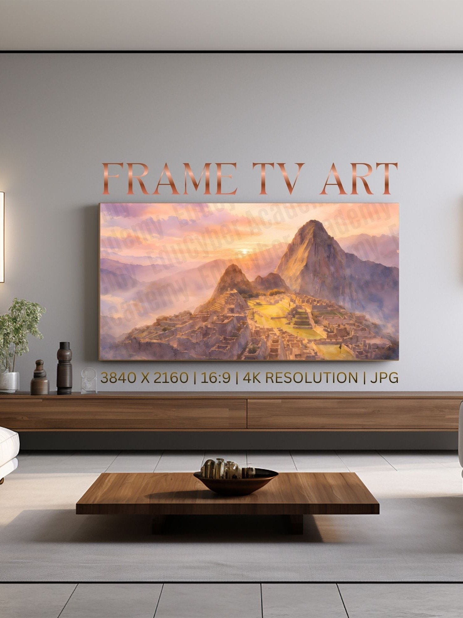 Modern Seven Wonders of the World Machu Pichu Frame TV Art, Desktop, and Laptop Wallpaper Background 4K Resolution Image product image (7)