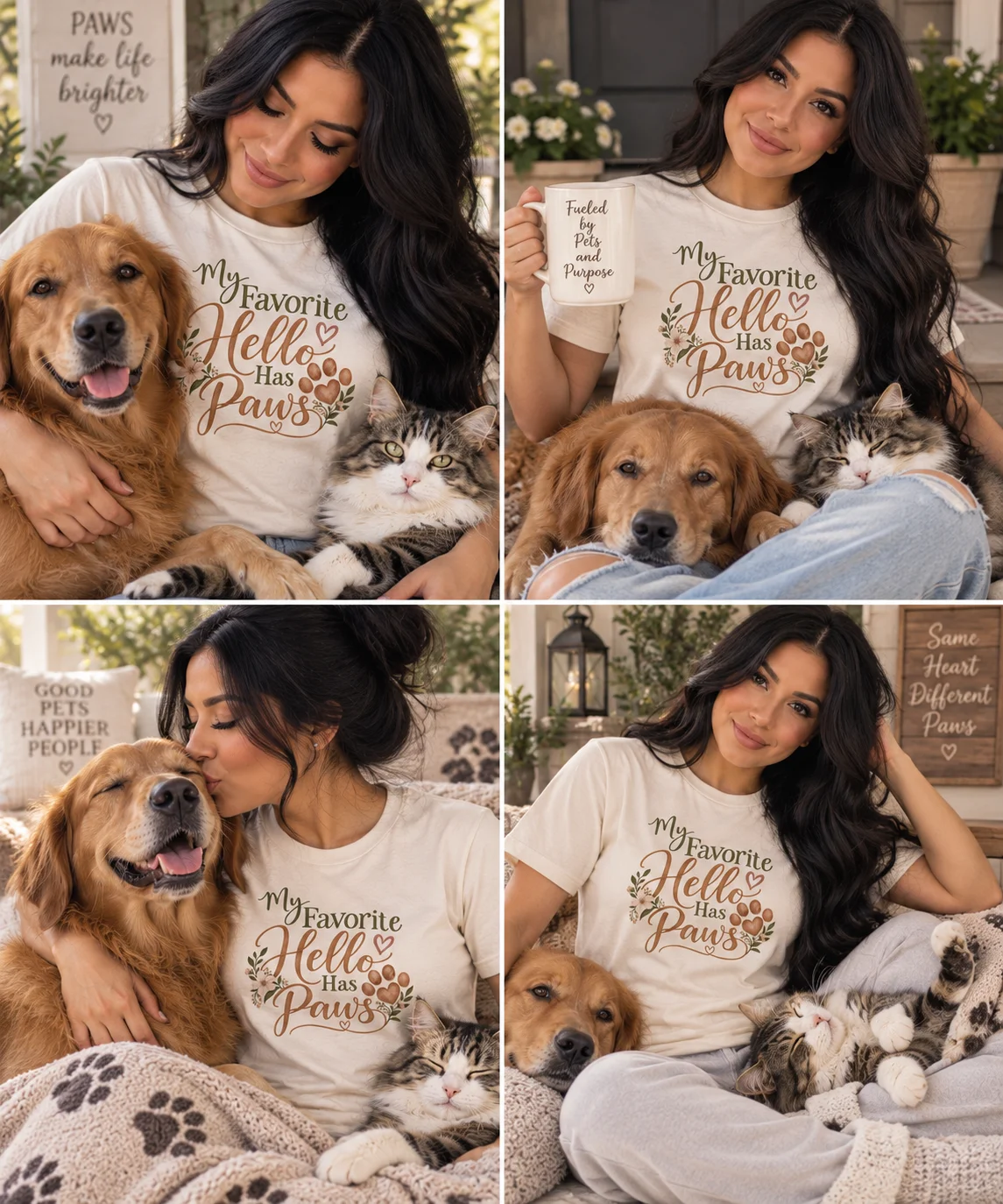 My Favorite Hello Has Paws Tee product image (2)