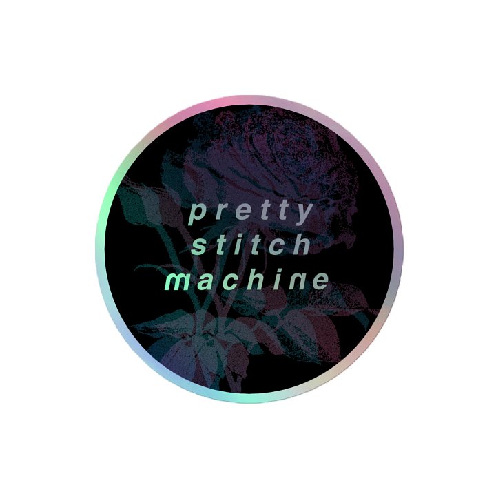 Holographic prettystitchmachine Logo Sticker product image (2)