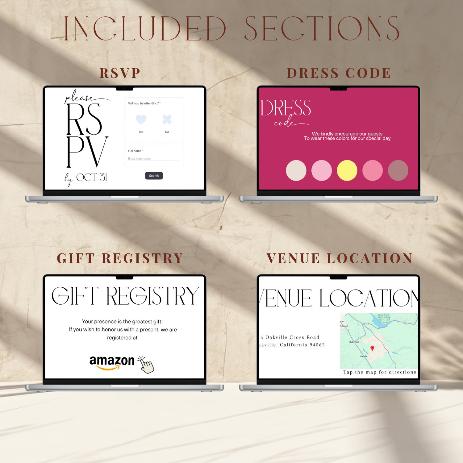 Wedding Website Template Canva | Editable RSVP Site | Floral Digital Invitation | Modern Wedding Website | Elegant Wedora Design product image (4)