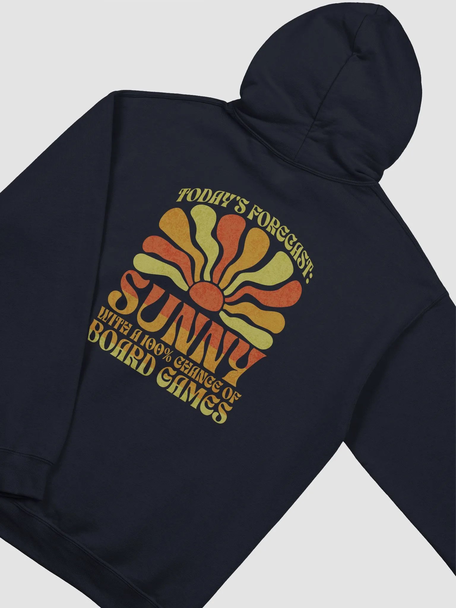 Sunny Forecast Board Game Hoodie for Tabletop Gamers - Navy product image (4)