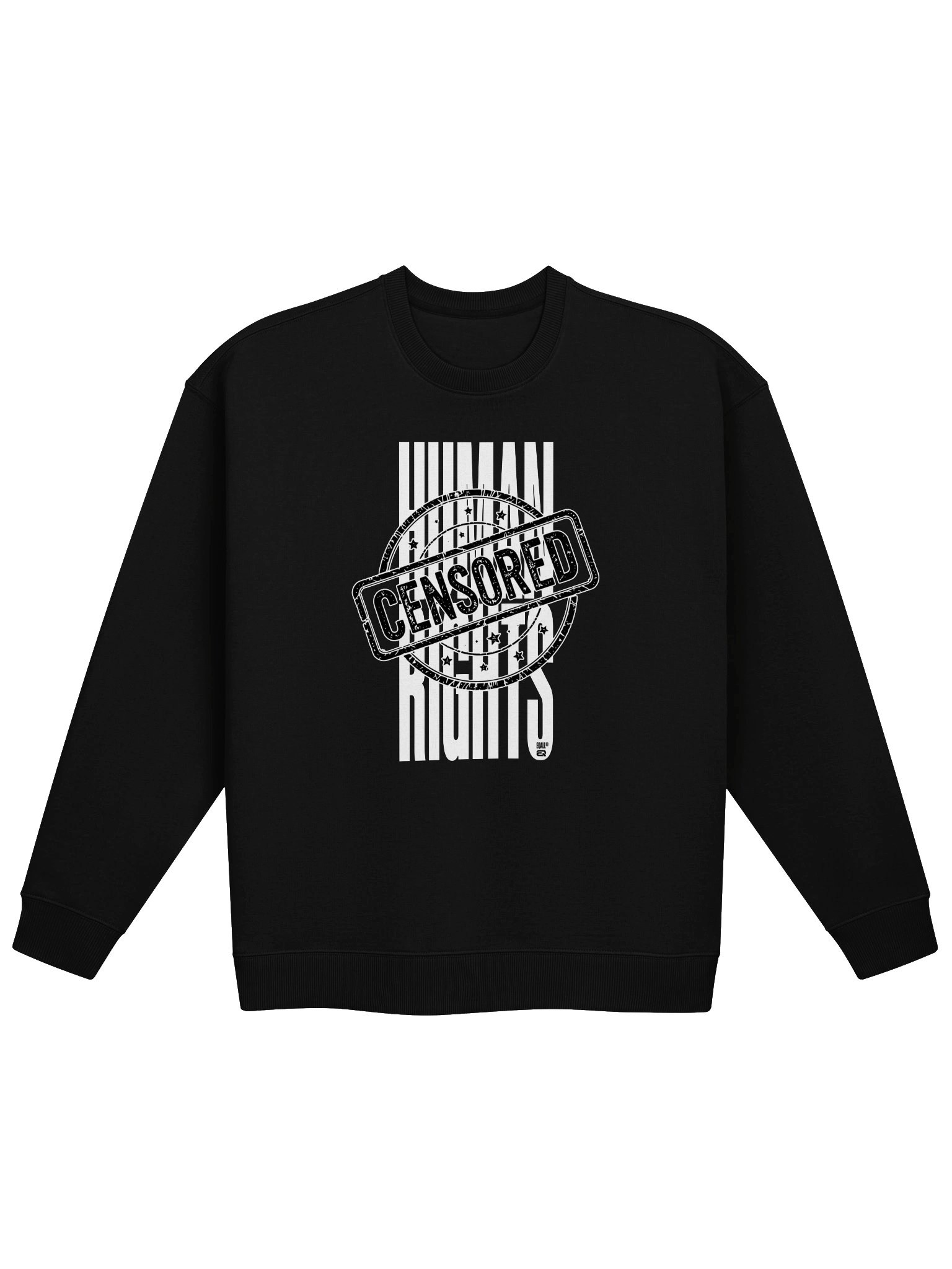 EQALL® Essentials Censored Human Rights Oversized Unisex Organic Sweatshirt_Black / White product image (13)
