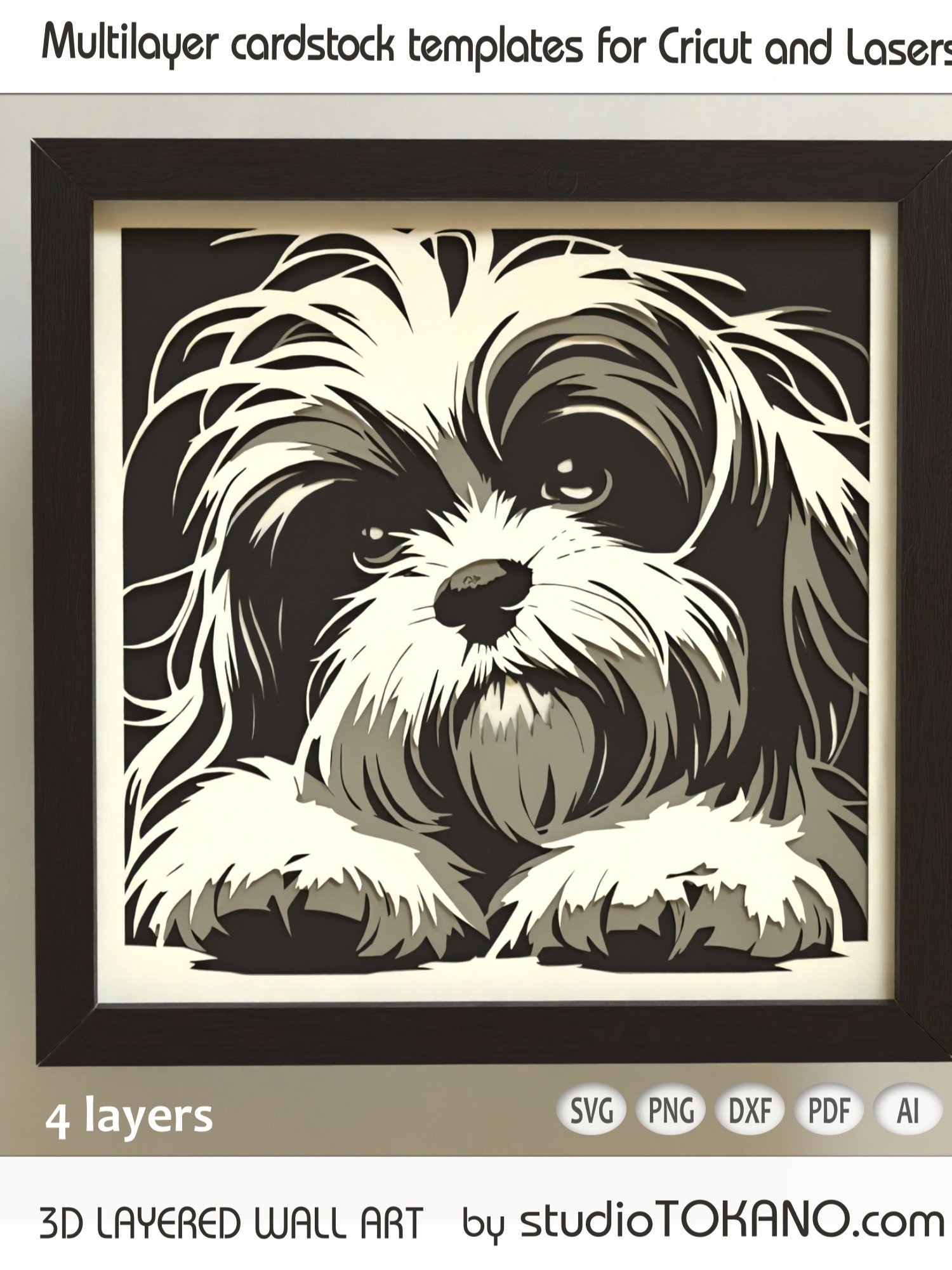Dog bundle 3D layered files product image (9)
