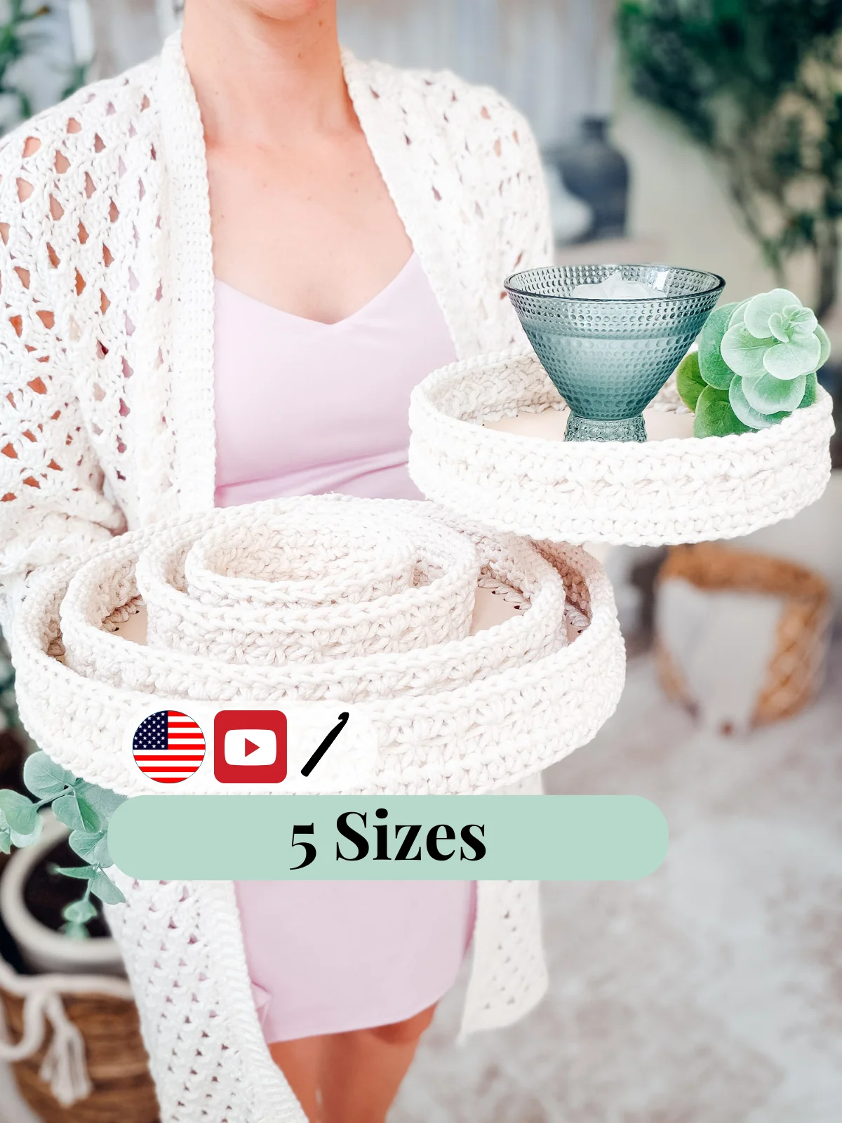 Petal Loop Stitch Crochet Nesting Trays product image (1)