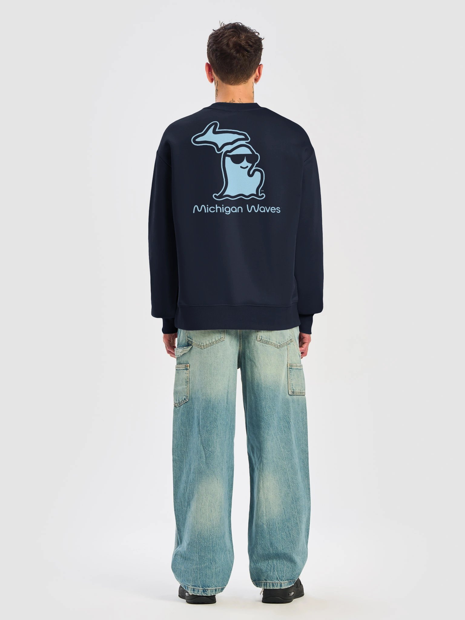Michigan Waves™ Premium Sweatshirt Midnight Blue product image (1)