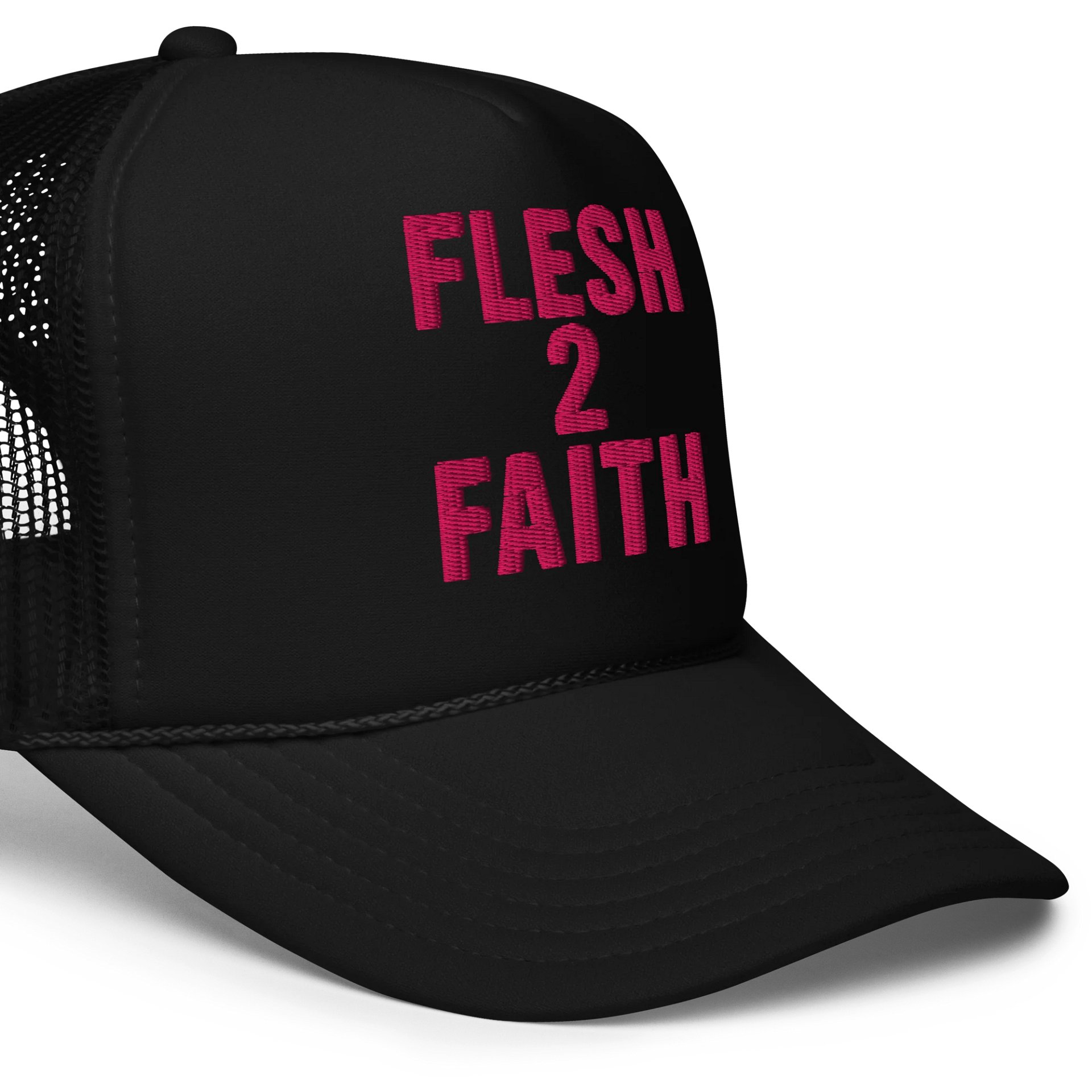 From Flesh 2 Faith — Logo Trucker Hat (Pink) product image (5)