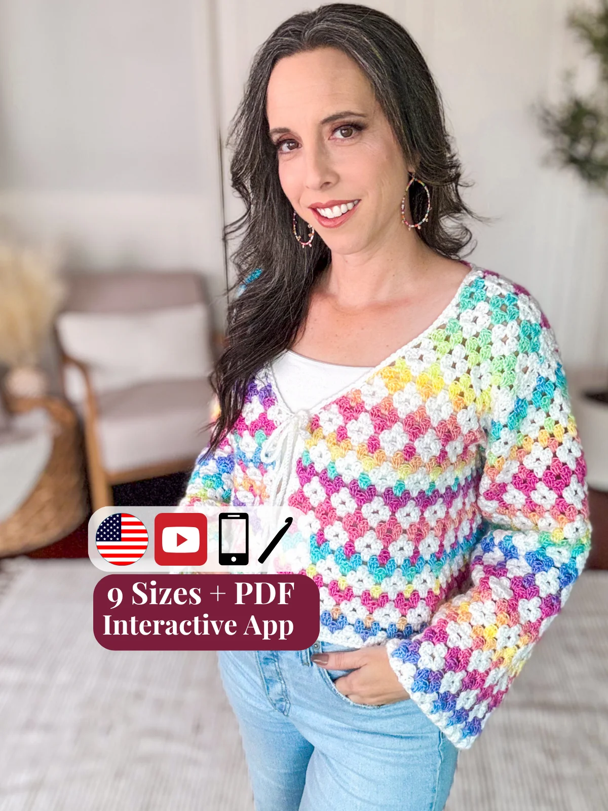 Rainbow Hues Crochet Cardigan Tutorial product image (1)