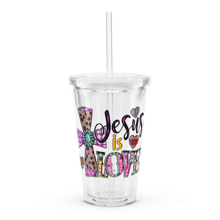 Jesus Is Love - Double Wall Clear Plastic Tumbler product image (1)